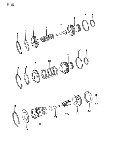 1985 Dodge Caravan Servos - Accumulator Piston & Spring Diagram 1