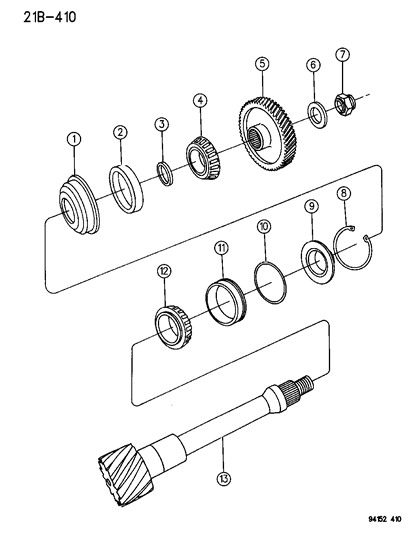 1994 Chrysler LeBaron Shaft - Transfer Diagram 2