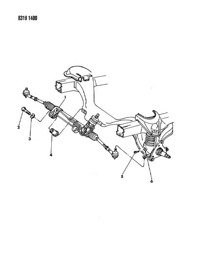 1988 Dodge Dakota Gear - Rack & Pinion Diagram