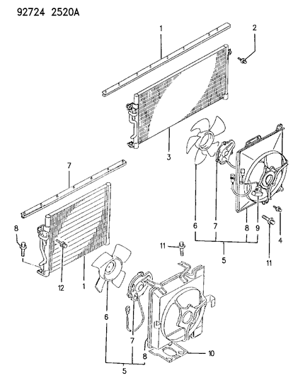 1994 Dodge Colt Condenser, Air Conditioner Diagram 1