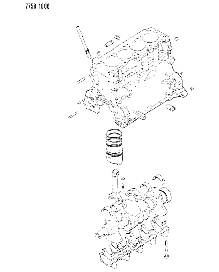 1988 Dodge Colt Engine, Short Diagram 1