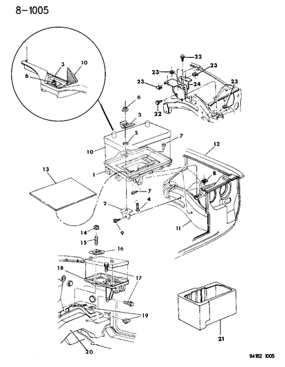 1994 Chrysler Town & Country Battery Tray Diagram