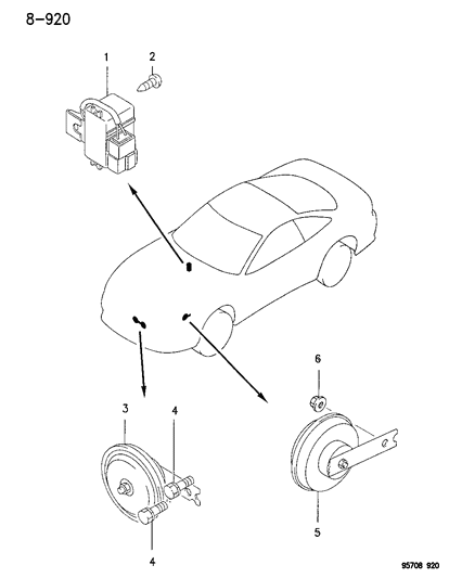 1996 Dodge Stealth Horn & Buzzer Stealth Diagram