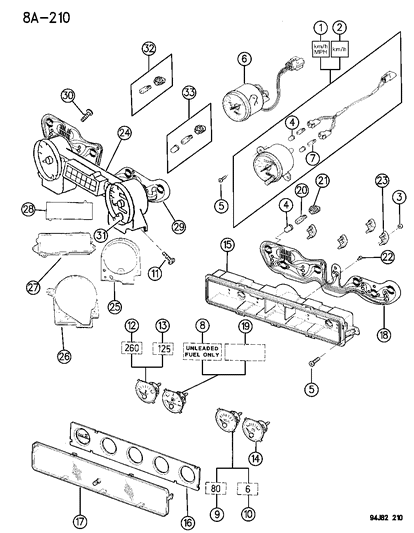 Instrument Cluster - 1995 Jeep Wrangler