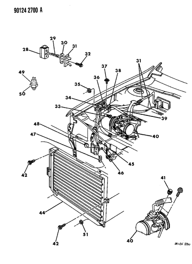 1990 Chrysler LeBaron Plumbing - A/C & Heater Diagram 2