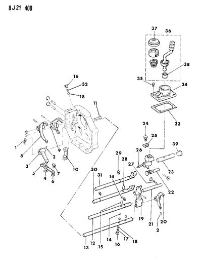 1989 Jeep Grand Wagoneer Forks, Rails, Shafts Diagram 2