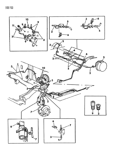 1985 Dodge Charger Lines & Hoses, Brake Diagram