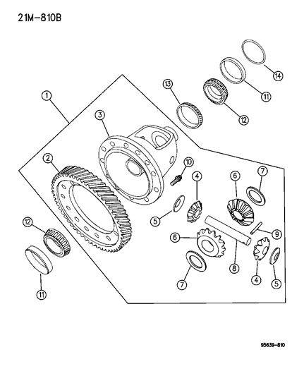 1996 Dodge Avenger SHIM-Final Drive Diagram for 4883545AA