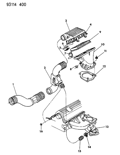 1993 Dodge Grand Caravan Air Cleaner Diagram 2