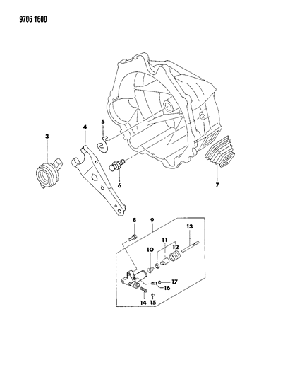 1989 Dodge Raider Controls, Clutch Diagram 2