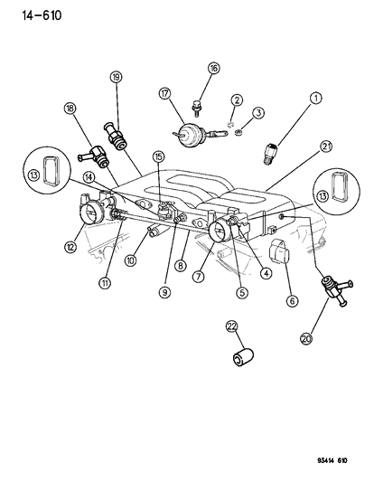 1996 Chrysler LHS Throttle Body To Intake Gasket Diagram for 4573196