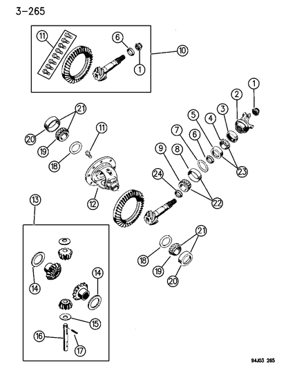 1995 Jeep Grand Cherokee Differential - Non-Locking Diagram 2