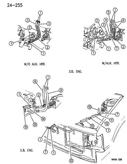 1994 Dodge Grand Caravan Plumbing - Heater Diagram 2