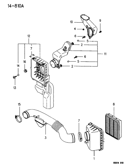 1996 Chrysler Sebring Air Cleaner Diagram