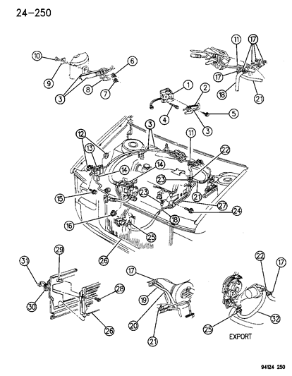 1994 Dodge Grand Caravan Plumbing - A/C & Heater Diagram 1