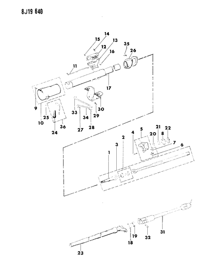 1987 Jeep Comanche Housing - Steering Column Lower Diagram 2