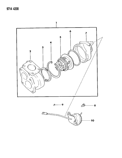 1989 Dodge Colt Turbo Charger Inner Parts Diagram