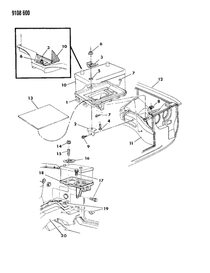 1989 Dodge Daytona Battery Tray Diagram