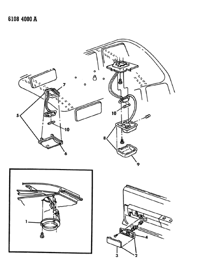 1986 Chrysler Town & Country Lamps - Cargo-Dome-Courtesy Diagram