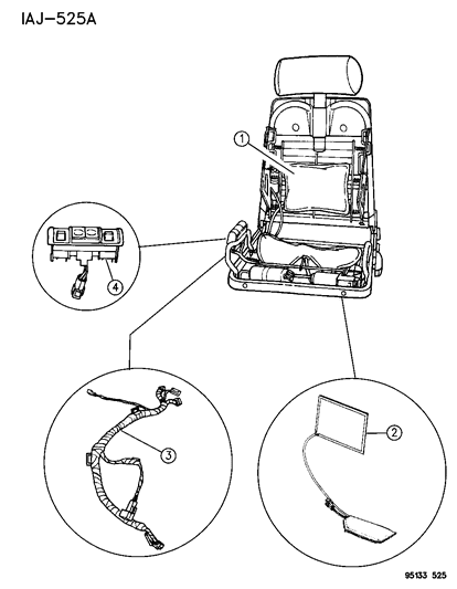 1995 Chrysler LeBaron Lumbar And Thigh Support - Electric J Body Trim Code Diagram