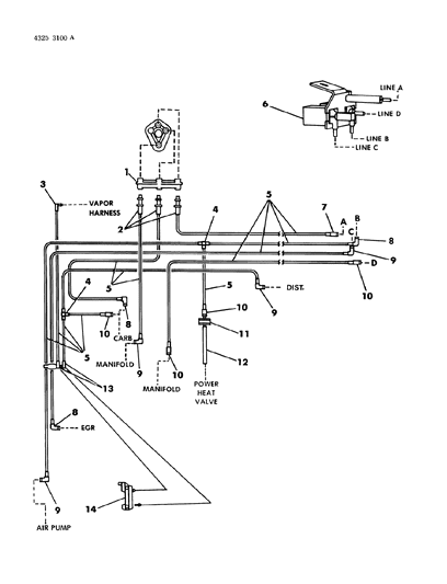 1984 Dodge W350 EGR Hose Harness Diagram 8