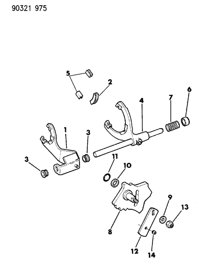 1993 Dodge Dakota Fork-Transfer Case Mode Shift Diagram for 4741237