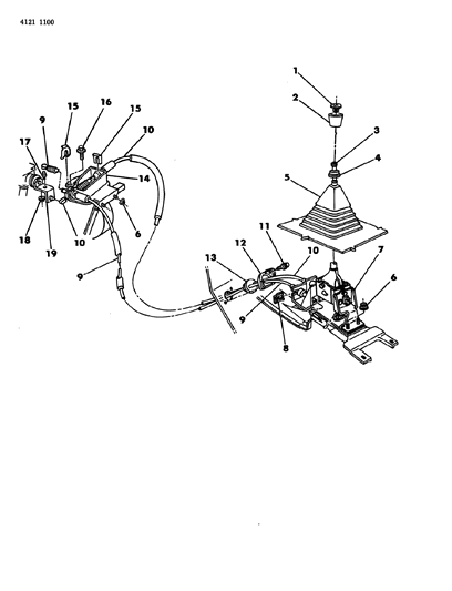 1984 Dodge Aries Controls, Gearshift, Bucket Seats Diagram