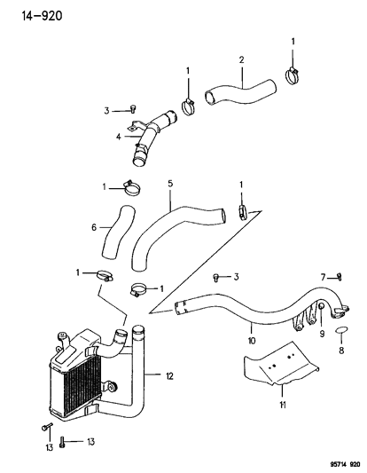 1995 Dodge Stealth Intercooler, Left Stealth Diagram