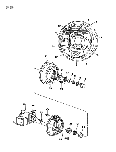 1985 Chrysler LeBaron Base Brakes Rear And Wheel Bearings Diagram