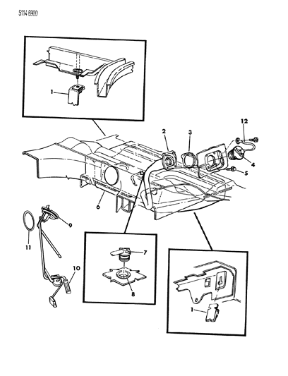 1985 Chrysler LeBaron Base Fuel Tank & Filler Tube Diagram 1