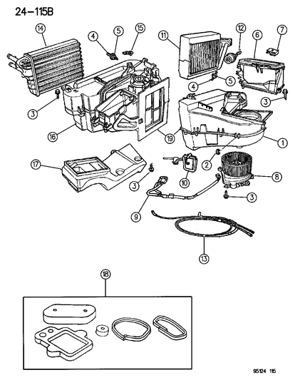 1995 Dodge Neon Seal Kit-A/C And Heater Unit Diagram for 4874187