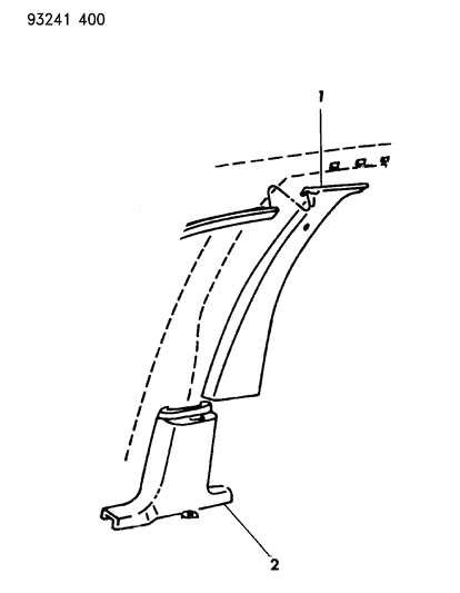 1993 Dodge Dynasty B-Pillar Trim Diagram