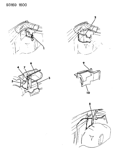 1993 Dodge Shadow Quarter Panel Braces Diagram