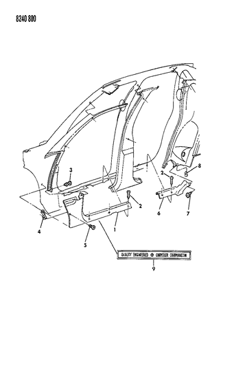 1988 Chrysler LeBaron Scuff Plates Diagram