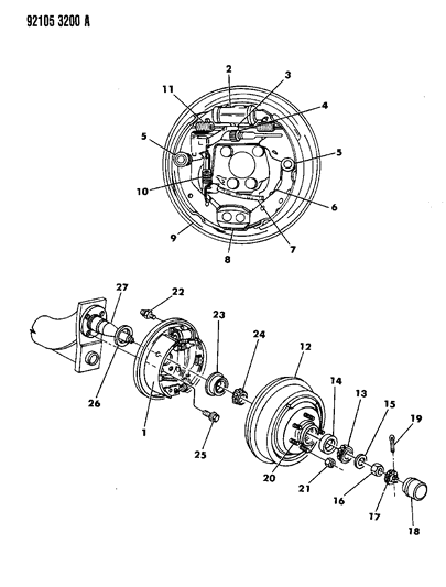 1992 Dodge Daytona Spindle, Rear Wheel Mtg. (See Group 17) Diagram for 4636732