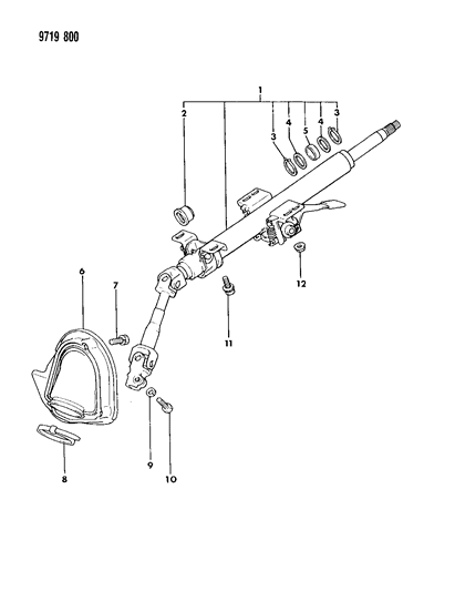 1989 Dodge Colt Column, Steering Diagram