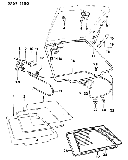 1986 Dodge Colt Top-TAILGATE Diagram for MB337035