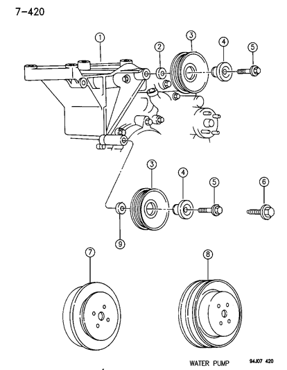 1995 Jeep Grand Cherokee Bracket-Idler Pulley Diagram for 53008443