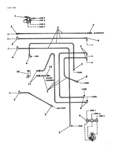 1985 Dodge Ram Wagon EGR Hose Harness Diagram 5