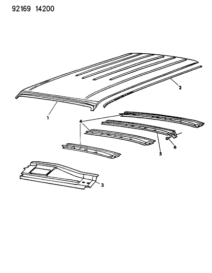 1992 Chrysler Town & Country Roof Panel Diagram