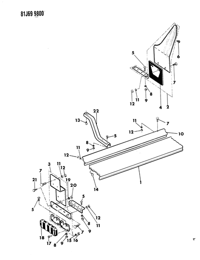 1984 Jeep J10 Soft Top & Hardware Diagram 1