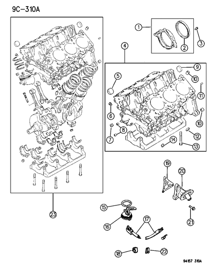 1995 Dodge Caravan Engine-Long Diagram for R0630045