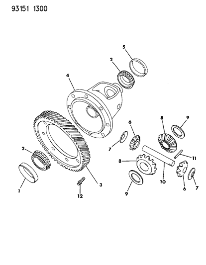 1993 Dodge Spirit Atx Final Drive (60T) Diagram for 4348921