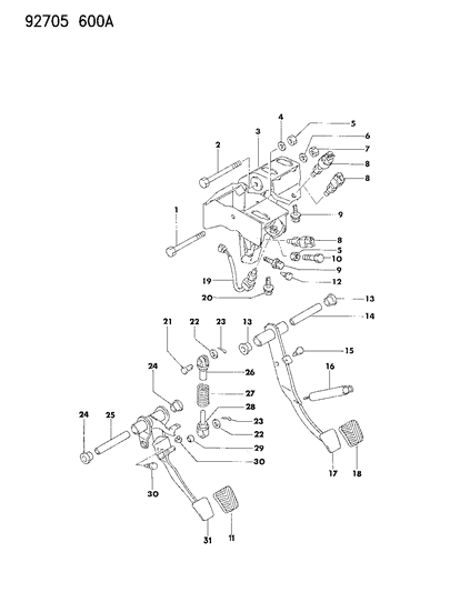 1993 Dodge Stealth Brake Pedal Diagram 1