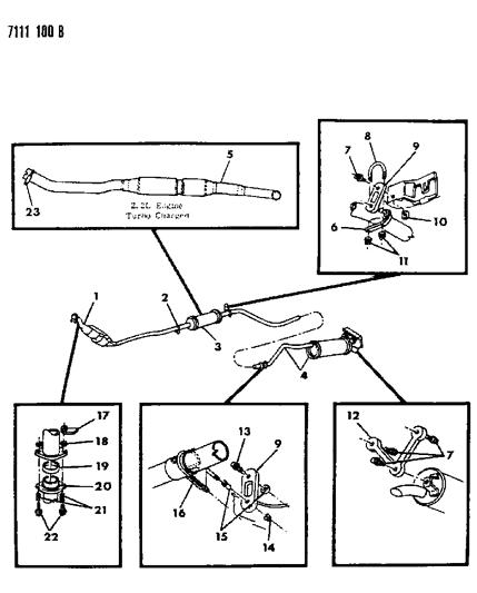 1987 Dodge Charger Muffler Assembly Diagram for E0022400