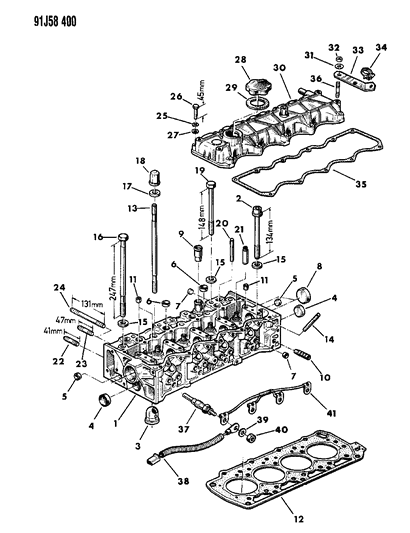 1991 Jeep Cherokee Cylinder Head Diagram 1