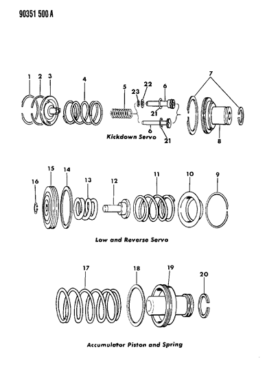 1992 Dodge W150 Servo - Accumulator Piston & Spring Diagram 3