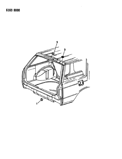 1986 Chrysler Town & Country Plugs Liftgate Diagram