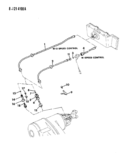 1989 Jeep Comanche Cable-SPEEDOMETER Lower Diagram for 53009000