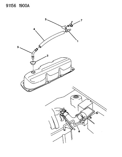 1991 Dodge Grand Caravan Crankcase Ventilation Diagram 2